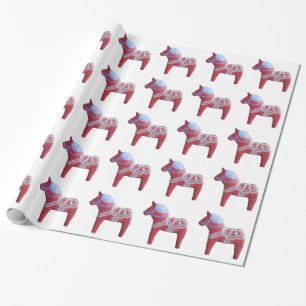 Cadeau Papier d'emballage de cheval de Dala