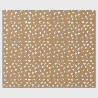 Cadeau Papier d'emballage de coeurs blancs