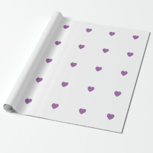 Cadeau Papier d'emballage de coeurs pourpres