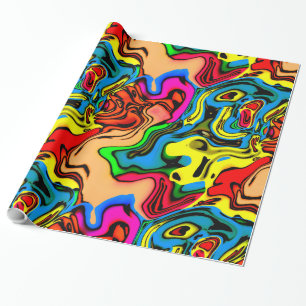 Cadeau Papier d'emballage de couleurs folles d'amusement
