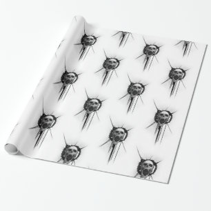 Cadeau Papier d'emballage de crâne criard