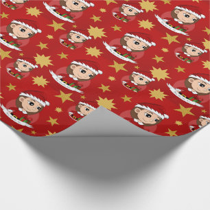 Cadeau Papier d'emballage de dessin animé de Noël personn