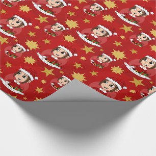 Cadeau Papier d'emballage de dessin animé de Noël personn