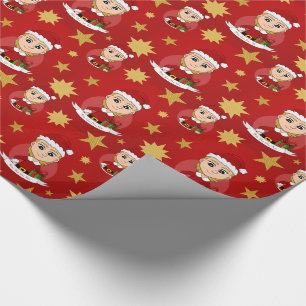 Cadeau Papier d'emballage de dessin animé de Noël personn