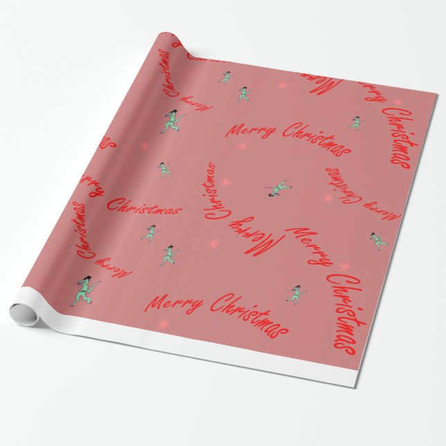 Cadeau Papier d'emballage de Dino de Joyeux Noël (Déroulé)