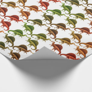 Cadeau Papier d'emballage de dinosaure multicolore de