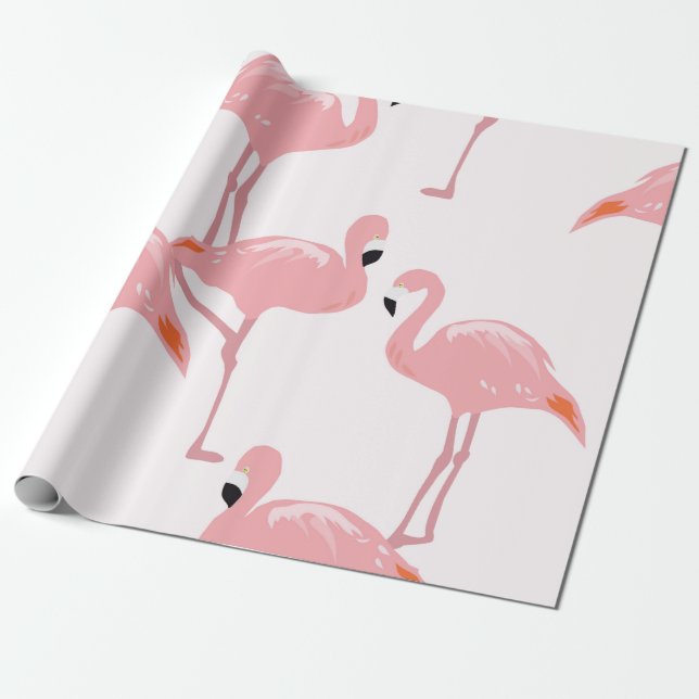 Cadeau Papier d'emballage de Flamant rose (Déroulé)