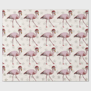 Cadeau Papier d'emballage de FLAMANT ROSE de NOËL