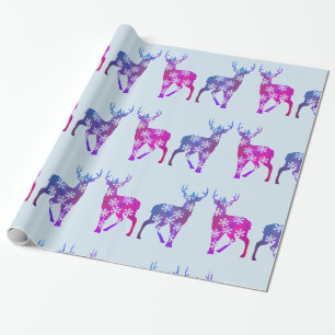 Cadeau Papier d'emballage de flocons de neige de cerfs
