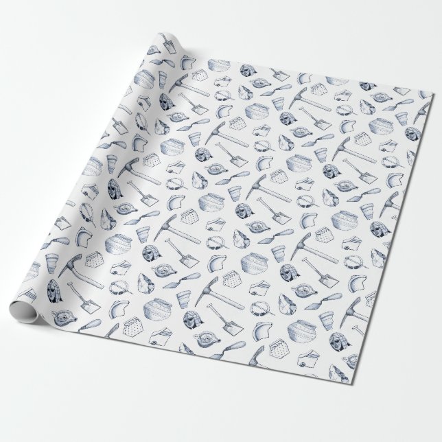 Cadeau Papier d'emballage de fragments archéologiques (Déroulé)