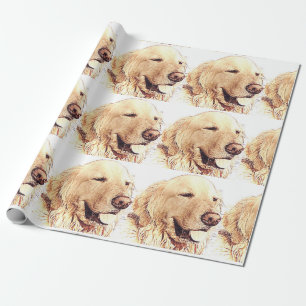 Cadeau Papier d'emballage de golden retriever