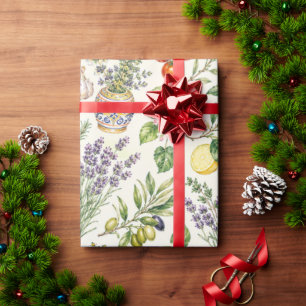 Cadeau Papier d'emballage de jardin de citron méditerrané