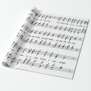 Cadeau papier d'emballage de la feuille de musique jingle