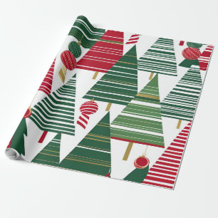 Cadeau papier d'emballage de la forêt de noël