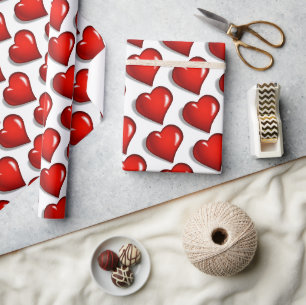 Cadeau Papier d'emballage de la Saint-Valentin Cœurs Roug