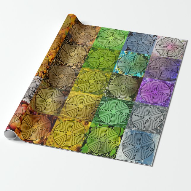 Cadeau Papier d'emballage de labyrinthe coloré (Déroulé)