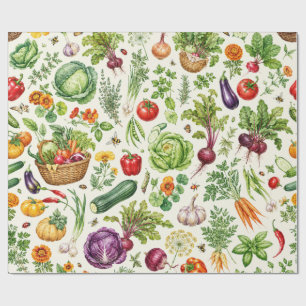 Cadeau Papier d'emballage de légumes frais du jardin
