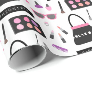 Cadeau Papier d'emballage de mode de maquillage de filles