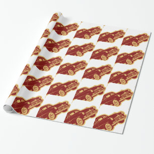Cadeau Papier d'emballage de motif d'automobile