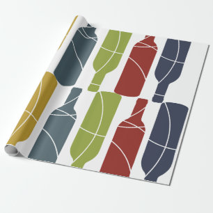 Cadeau Papier d'emballage de motif de bouteille de vin
