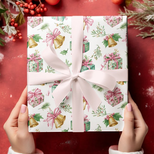 Cadeau Papier d'emballage de Noël à motif pastel (Créateur téléchargé)