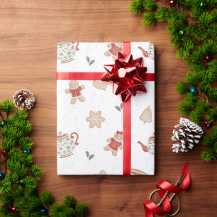 Cadeau Papier d'emballage de Noël au pain d'épice et à la