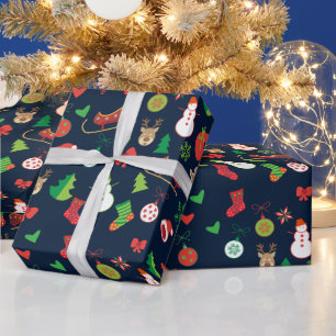 Cadeau Papier d'emballage de Noël avec personnages de Noë