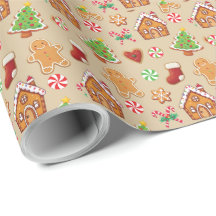 Papier d'emballage de Noël Bébé pain d'épice