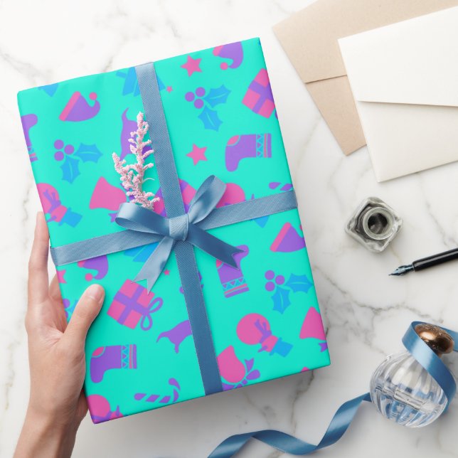 Cadeau Papier d'emballage de Noël bleu Ciel mignon (Cadeaux)