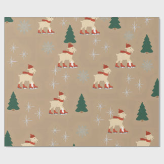 Cadeau Papier d'emballage de Noël chèvre mignonne