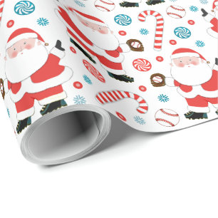 Cadeau Papier d'emballage de Noël de baseball