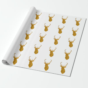 Cadeau papier d'emballage de Noël de cerfs communs de