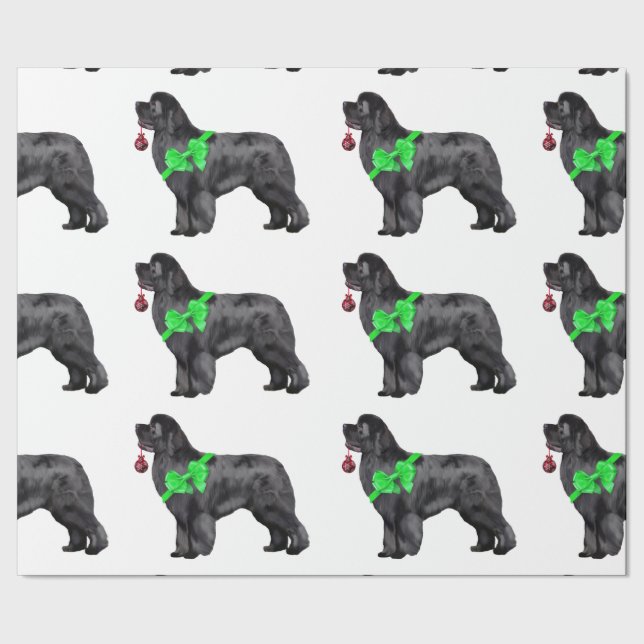 Cadeau Papier d'emballage de Noël de chien de Terre-Neuve (Couture)