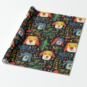 Cadeau Papier d'emballage de Noël de chien mou