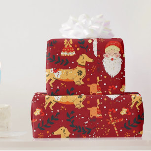 Cadeau Papier d'emballage de Noël de Dachshund