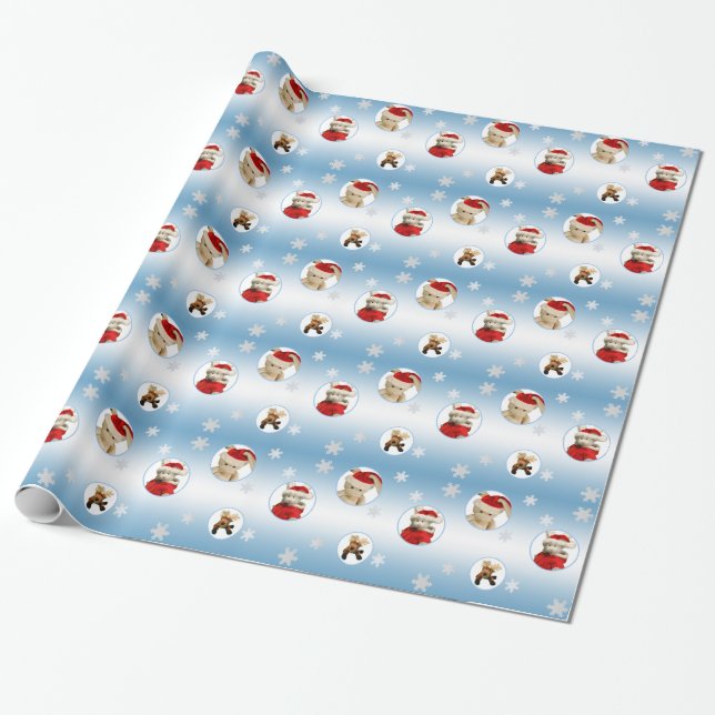 Cadeau Papier d'emballage de Noël de flocon de neige et (Déroulé)