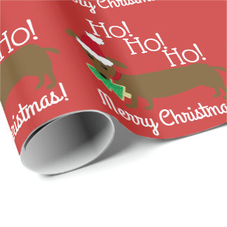 Cadeau Papier d'emballage de Noël de teckel
