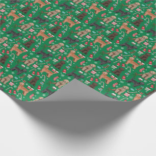 Cadeau Papier d'emballage de Noël Doodle d'or