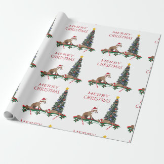 Cadeau papier d'emballage de Noël, faune 