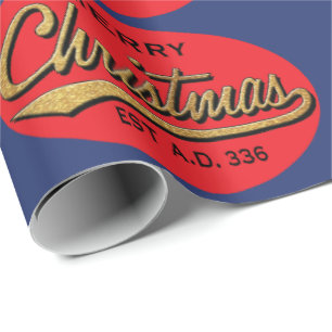 Cadeau Papier d'emballage de Noël "Joyeux Noël Rétro"