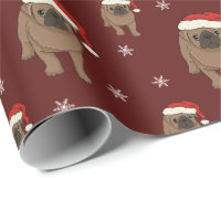 Papier d'emballage de Noël mignon de carlin