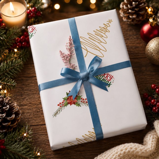 Cadeau Papier d'emballage de Noël minimaliste moderne (Créateur téléchargé)