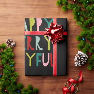 Cadeau Papier d'emballage de Noël moderne et coloré