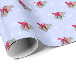 Cadeau Papier d'emballage de Noël pour hippopotame