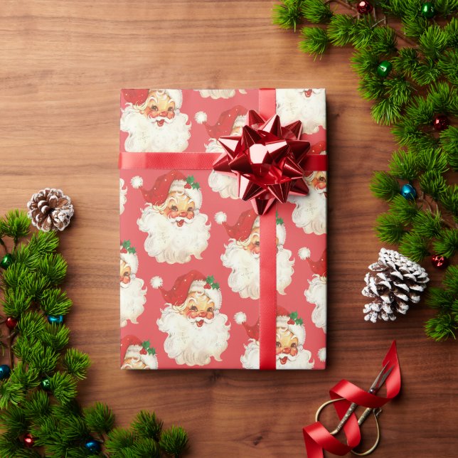 Cadeau Papier d'emballage de Noël Retro Père Noël (Cadeau de vacances)