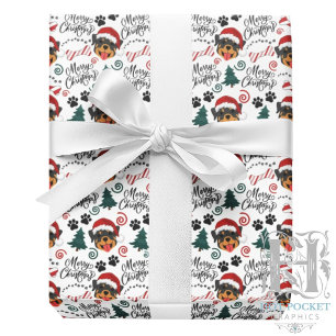 Cadeau Papier d'emballage de Noël Rottweiler