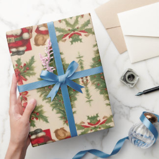 Cadeau Papier d'emballage de Noël vintage