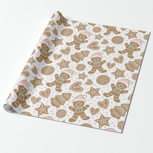 Cadeau Papier d'emballage de pain d'épice de Noël (Déroulé)