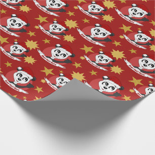 Cadeau Papier d'emballage de panda de Noël