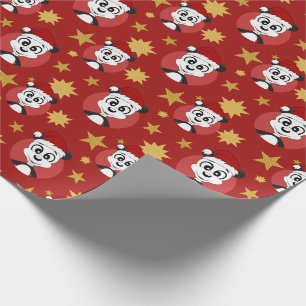 Cadeau Papier d'emballage de panda de Noël
